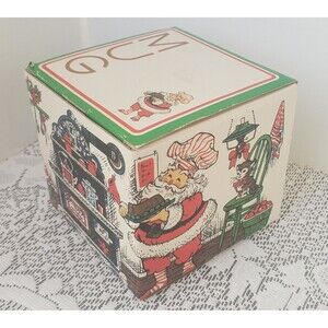 Potpourri Press VTG Christmas Graphics Santa Mrs. Claus Empty Box Ephemera 1960s